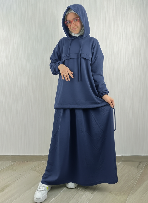 Ensemble Hijabi Hoodie & Jupe Fille