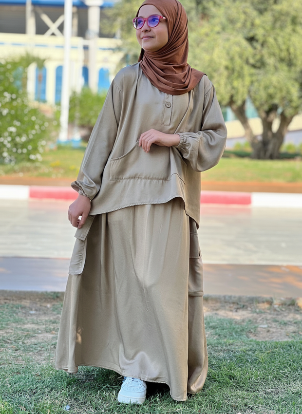 Ensemble Modeste Fille – Jupe cargo ( Hijabi )